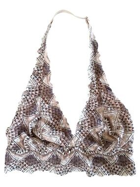 Victoria's Secret PINK Aztec Floral Lace Halter Bralette Brown Size XS EUC